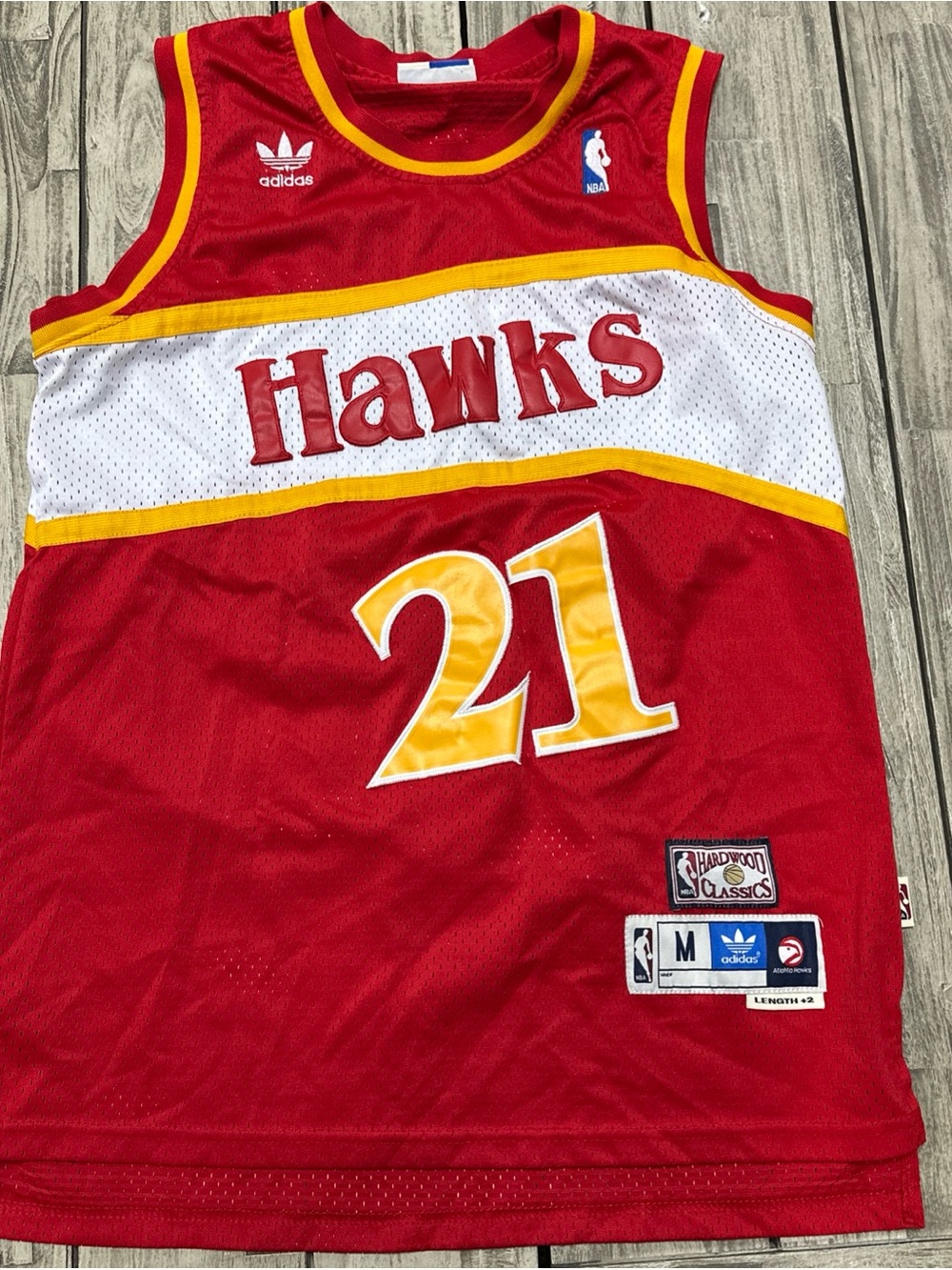 Adidas Atlanta Hawks Dominique Wilkins vintage 1986 NBA red jersey Size Medium